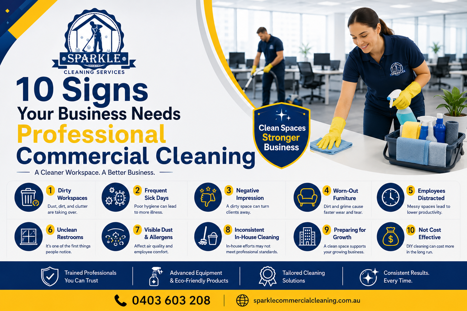 10 Signs Your Business Needs Professional Commercial Cleaning